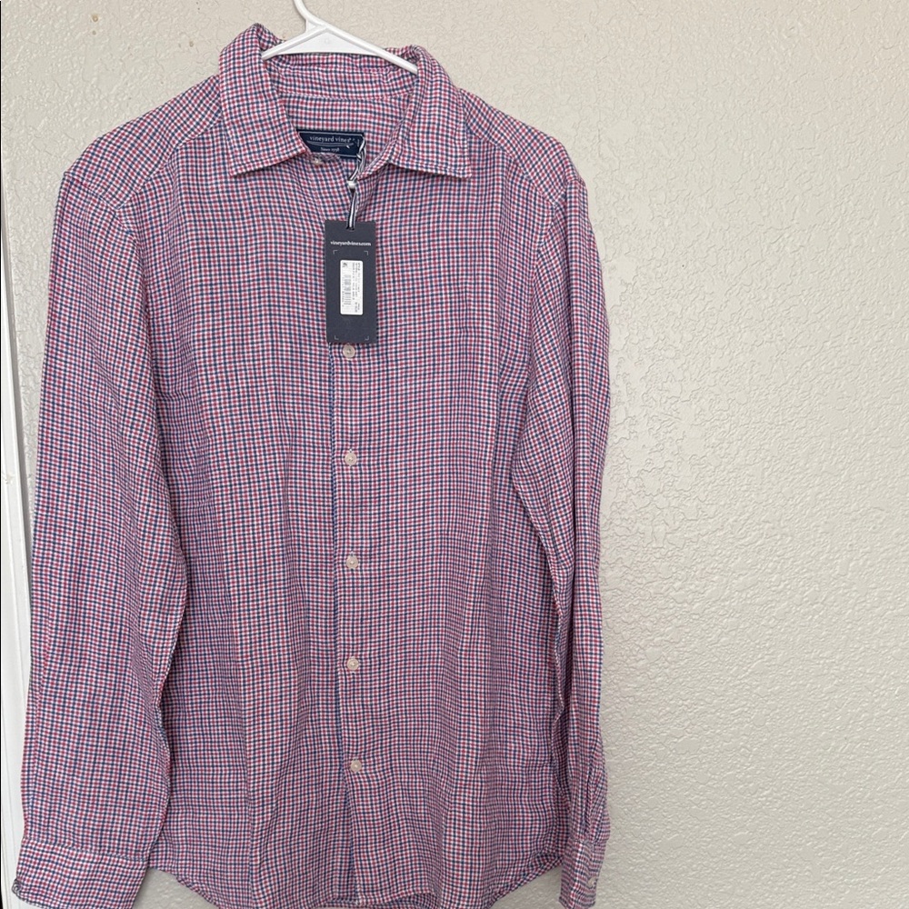 Vineyard Vines Red and Blue Plaid Men's Shirt